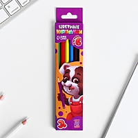 Карандаши 6 цветов ArtFox STUDY, шестигранные, деревянные, заточенные, европодвес