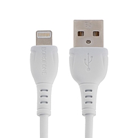 Кабель Borofone BX51, Lightning - USB, 2.4 А, 1 м, PVC оплётка, белый