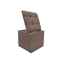 Пуф с крышкой и утяжкой, 400 × 400 × 420 мм, рогожка savana plus, цвет beige