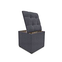 Пуф с крышкой и утяжкой, 400 × 400 × 420 мм, рогожка savana plus, цвет grafit