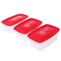 Набор прямоугольных контейнеров для замораживания продуктов 1 л "Морозко" , 3 шт, цвет МИКС