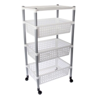 Контейнер для овощей, на колесах 4-х секционный, лоток 10 л, цвет МИКС