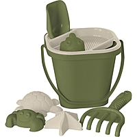 Набор для игры в песке, 8 предметов: совочек, грабельки, сито, ведерко, 4 мягкие формочки