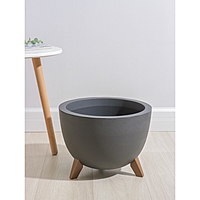 Кашпо на ножках 12л d35см h25,5см "Флориан", цвет графитовый