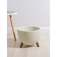 Кашпо на ножках 12л d35см h25,5см "Флориан", цвет белый ротанг