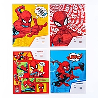 Тетрадь 18 листов, линейка, "Spider-Man", 4 вида МИКС, Человек-паук