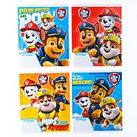 Тетрадь 18 листов, линейка, "Отряд щенков" 4 вида МИКС, Paw Patrol