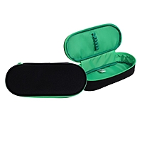 Пенал мягкий футляр ткань 45*205*95 ПМК 27-20 Calligrata резинка на клапане унив черный/зел