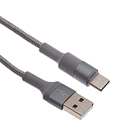 Кабель Borofone BX21, Type-C - USB, 3 А, 1 м, тканевая оплётка, серый