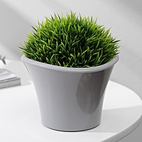 Кашпо со вставкой «Лагуна», 600 мл, d=13 см, h=9 см, цвет серый