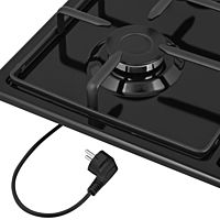 Варочная поверхность HOMSair HGE643BK, газовая, 4 конфорки, чёрная