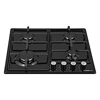 Варочная поверхность HOMSair HGE643BK, газовая, 4 конфорки, чёрная