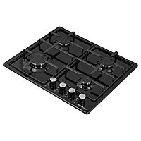 Варочная поверхность HOMSair HGE643BK, газовая, 4 конфорки, чёрная