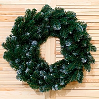 Венок "Люкс" с белыми кончиками 60 см