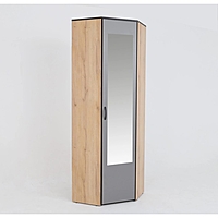 Шкаф угловой с зеркалом  Ольга 9.2 Дуб золотой / Темно серый