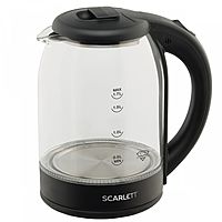Чайник электрический Scarlett SC-EK27G90, стекло, 1.7 л, 1800 Вт, чёрный