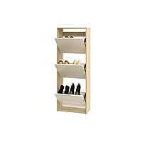 Обувница 3х ств Эдем-1, 490х280х1350, Дуб сонома/Белый жемчуг