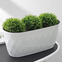 Кашпо со вставкой 5л 35,4х15,2х15см "Laurel", цвет белый