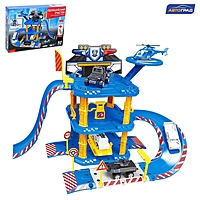 АВТОГРАД Парковка "Полицейский участок", с металлическими машинкой и вертолетом