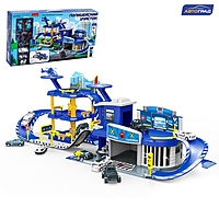 АВТОГРАД Парковка "Полицеский участок", с металлическими машинками и вертолетом