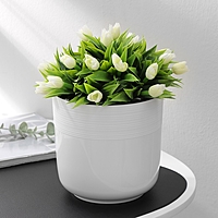 Кашпо со вставкой 2,7л d16см h16см "Линель", цвет белый