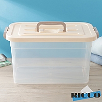 Контейнер д/хранения с крышкой 10л 35,5х23,5х19см, цвет бежевый