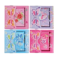 Записная книжка в подарочной коробке, на замочке А6, 50 листов, линия, МИКС Бабочка