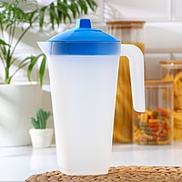 Кувшин с крышкой 2л 20х12х26см, цвет голубой