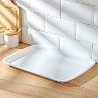 Поднос 43х31,2х2,3см прямоуг, цвет мрамор