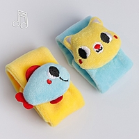 Браслетик - погремушка «Котик» в домике, 2шт