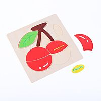 Детские деревянные рамки-вкладыши «Овощи, ягоды, фрукты» 15 × 15 × 0,5 см, МИКС