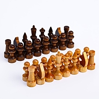 Фигуры шахматные обиходные, дерево, король h=7.2 см, пешка 4.5 см