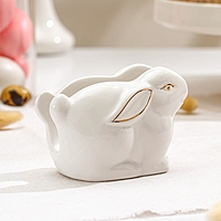 Салфетница "Зайка в золотом" 12x7x8,5 см