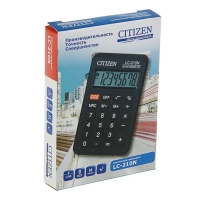 Калькулятор карманный 8-разрядный LC-210N, 62*98*11 мм, питание от батарейки, черный