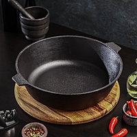 Сковорода 28 см "Magma" литая чугунная, с двумя ушками h=8 см