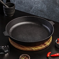 Сковорода 32 см "Magma" литая чугунная, с двумя ушками h=5 см