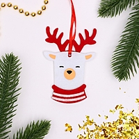 Набор для творчества - создай елочное украшение из фетра "Олень в шарфике"