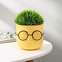 Кашпо со вставкой «СТИВ», 650 мл, d=11,5 см, h=10,5 см, цвет банановый