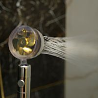 Лейка для душа ZEIN Z2349, с вентилятором, 1 режим, пластик/нержавеющая сталь, жёлтый/хром