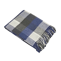 Плед  Пикник 140х200 см, 08/белый-син-сер, хлопок 20%, пан 40%, п/э 40%