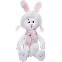 Мягкая игрушка Зайка Зефирка в шарфике и гетрах 25 см
