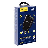 Сетевое зарядное устройство Hoco N6, 18 Вт, 2 USB QC3.0 - 3 А, черный