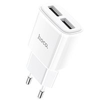Сетевое зарядное устройство Hoco C88A, 2 USB, 2.4 А, белый