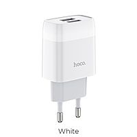 Сетевое зарядное устройство Hoco C73A, 2 USB, 2.4 А, белый
