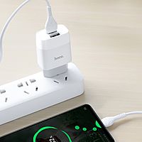 Сетевое зарядное устройство Hoco C73A, 2 USB, 2.4 А, белый