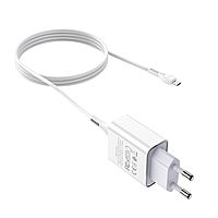 Сетевое зарядное устройство Hoco C81A, USB, 2.1 А, кабель microUSB 1 м, белый