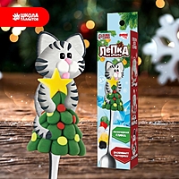 Набор для творчества "Лепка на ложке". Котик на елке