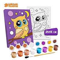 Картина по номерам «Совушка на ветке» 21х15 см