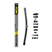 Щетка стеклоочистителя WOG 21"/525 мм, бескаркасная, 10 переходников