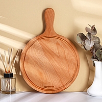 Блюдо для пиццы с ручкой, бук, d=25 см